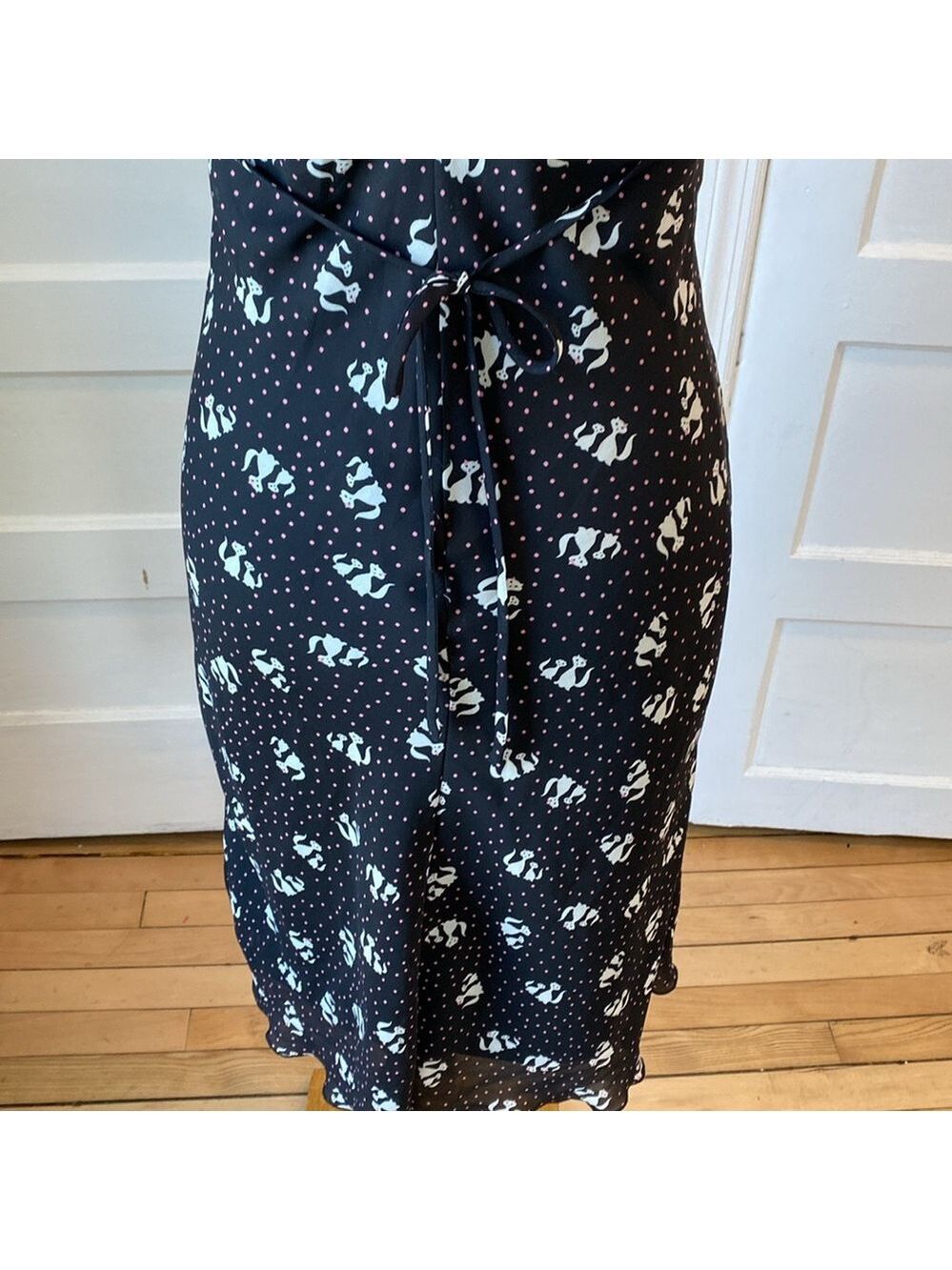 Speechless Black Dress with White Cats, Size 7 - Picture 9 of 16